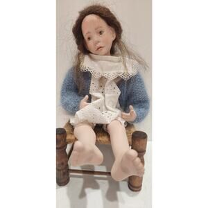 Sandi McAslan. Brown Hair Blue Eyes Porcelain Doll Limited Ed 58Of 100 15 inch